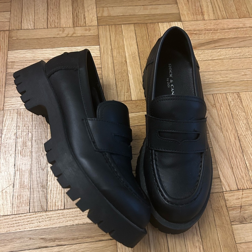 Rock & Candy Black Chunky Platform Loafers